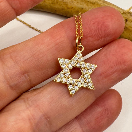 Vintage Silver Star of David Pendant Necklace | 925 Sterling Silver Jewish Star Statement Charm Necklace