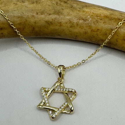 Vintage Silver Star of David Pendant Necklace | 925 Sterling Silver Jewish Star Statement Charm Necklace
