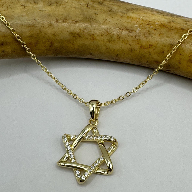 Vintage Silver Star of David Pendant Necklace | 925 Sterling Silver Jewish Star Statement Charm Necklace