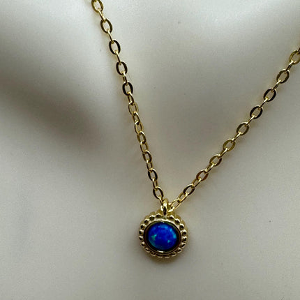 Vintage Silver Charm Necklace | Tiny White Fire Opal Star Pendant | 925 Sterling Silver Delicate Chain Necklace | Minimalist Jewelry