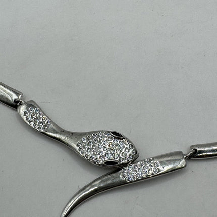 Tiny Silver Snake Pendant Necklace | 925 Sterling Silver Dainty Chain Serpent Charm Necklace