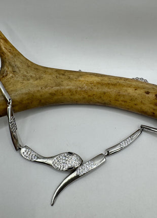 Tiny Silver Snake Pendant Necklace | 925 Sterling Silver Dainty Chain Serpent Charm Necklace