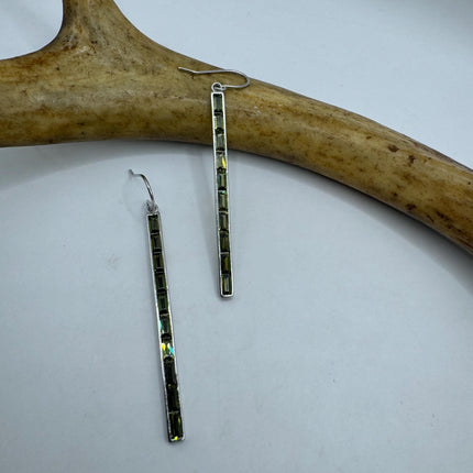 Vintage Silver Earrings | Emerald Green Chrome Diopside White Sapphire Gemstone Stud Button Deco Earrings | 925 Sterling Silver