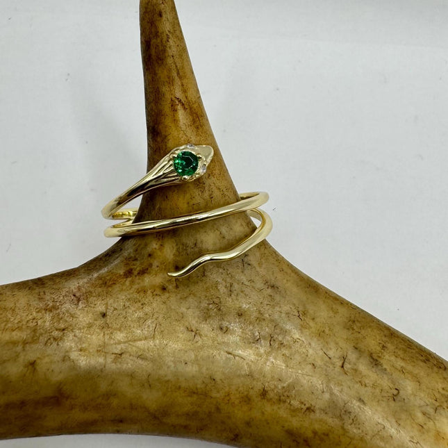 Vintage Gold Snake Ring | 9k Gold Filled Band | Unique Gift or Statement Serpent Ring