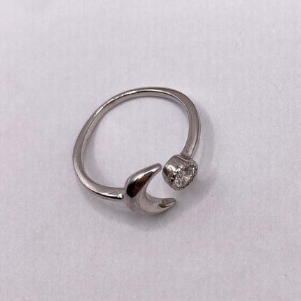 Vintage Moon and Star of Islam Cocktail Ring Band 925 Sterling Silver