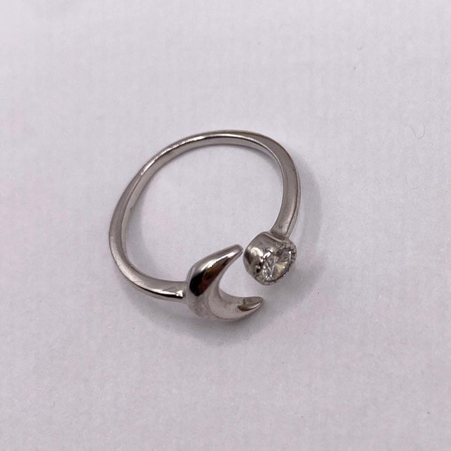 Vintage Moon and Star of Islam Cocktail Ring Band 925 Sterling Silver