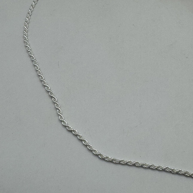 Vintage Silver Necklace | Sterling Silver Rope Link Chain Necklace for Him for Her or for Anyone