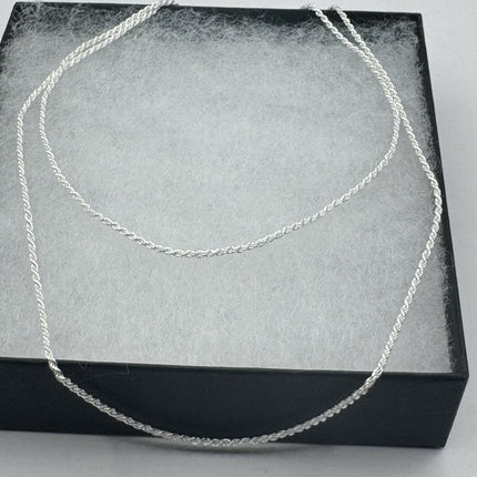 Vintage Silver Necklace | Sterling Silver Rope Link Chain Necklace for Him for Her or for Anyone