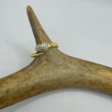Vintage Tiny Gold Snake Ring | Gold 925 Sterling Silver | Unique Serpent Ring | Wedding Thumb Band - Free US Shipping!