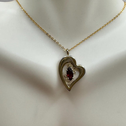 Vintage Gold Pendant Necklace | 12k GF Tiny Minimal Heart Love Delicate Gold Chain | Everyday Stacking Wedding Prom Jewelry