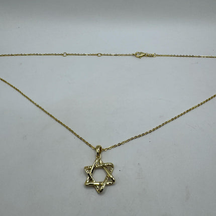 Vintage Silver Star of David Pendant Necklace | 925 Sterling Silver Jewish Star Statement Charm Necklace