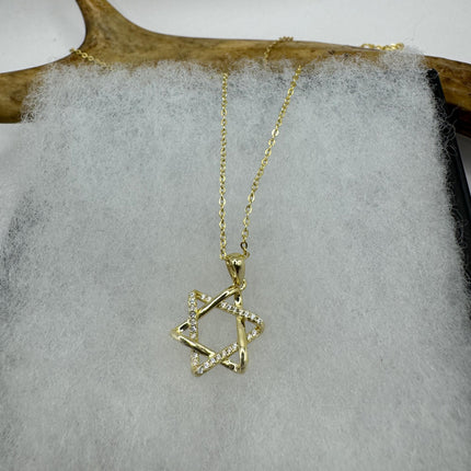 Vintage Silver Star of David Pendant Necklace | 925 Sterling Silver Jewish Star Statement Charm Necklace