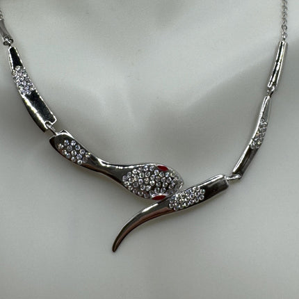 Tiny Silver Snake Pendant Necklace | 925 Sterling Silver Dainty Chain Serpent Charm Necklace