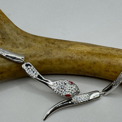 Tiny Silver Snake Pendant Necklace | 925 Sterling Silver Dainty Chain Serpent Charm Necklace