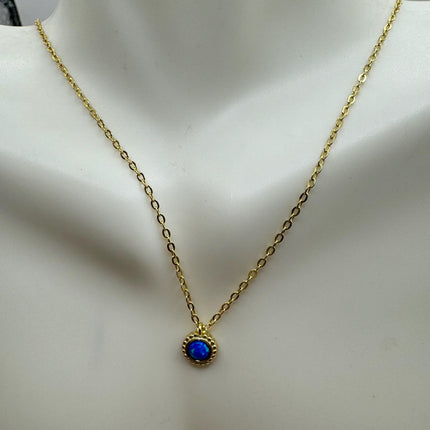 Vintage Silver Charm Necklace | Tiny White Fire Opal Star Pendant | 925 Sterling Silver Delicate Chain Necklace | Minimalist Jewelry