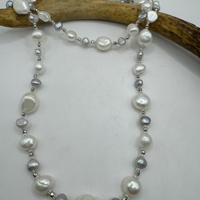 Vintage Pearl Necklace | Hand Knotted Pink Pearl Gemstone 44 Inch Jump Rope Length Elegant Statement Layering Necklace