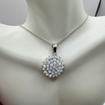 Vintage tiny white fire opal star on a 925 sterling silver chain minimalist necklace