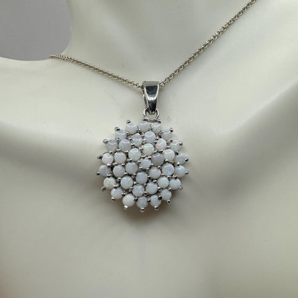 Vintage tiny white fire opal star on a 925 sterling silver chain minimalist necklace