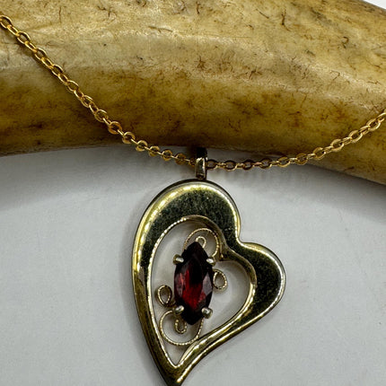 Vintage Gold Pendant Necklace | 12k GF Tiny Minimal Heart Love Delicate Gold Chain | Everyday Stacking Wedding Prom Jewelry