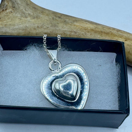 Vintage Floating Heart Heart Necklace - Dainty 925 Sterling Silver Chain, Delicate Design, Free US Shipping
