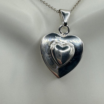 Vintage Floating Heart Heart Necklace - Dainty 925 Sterling Silver Chain, Delicate Design, Free US Shipping
