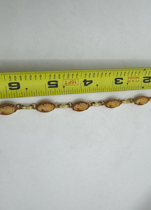 Vintage Gold Black Onyx Tennis Bracelet 14k Gold Filled