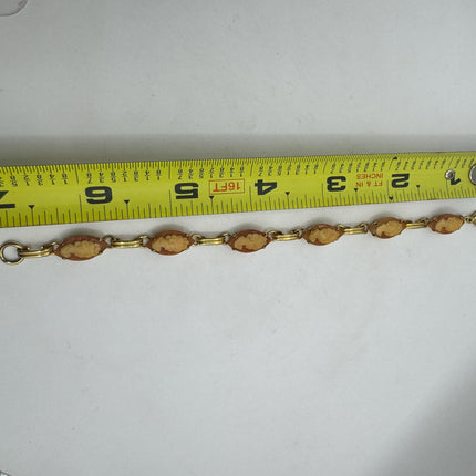 Vintage Gold Black Onyx Tennis Bracelet 14k Gold Filled