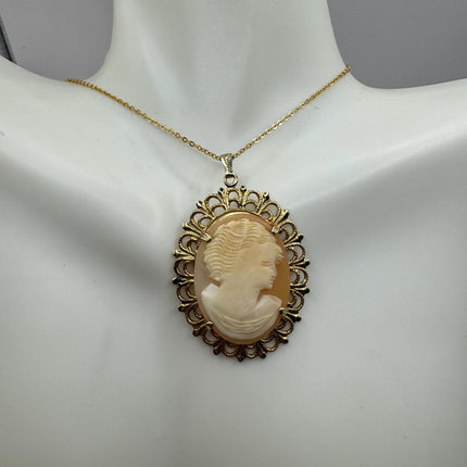 Vintage Cameo Gold Pendant Necklace | 12k GF Tiny Minimal Heart Love Delicate Gold Chain | Everyday Stacking Wedding Prom Jewelry