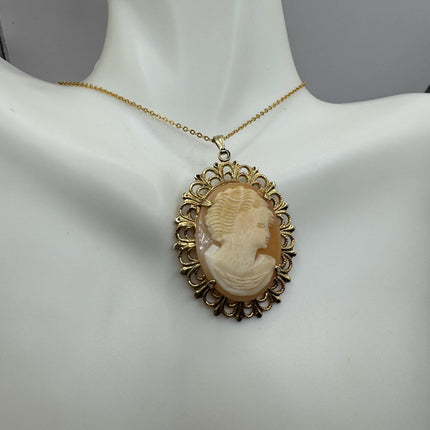 Vintage Cameo Gold Pendant Necklace | 12k GF Tiny Minimal Heart Love Delicate Gold Chain | Everyday Stacking Wedding Prom Jewelry