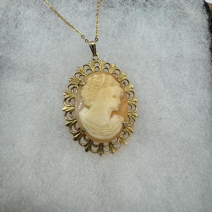 Vintage Cameo Gold Pendant Necklace | 12k GF Tiny Minimal Heart Love Delicate Gold Chain | Everyday Stacking Wedding Prom Jewelry