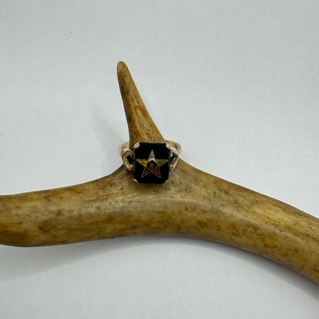 Vintage Gold Bronze Poison Ring | Black Onyx Unique Gift Statement Ring