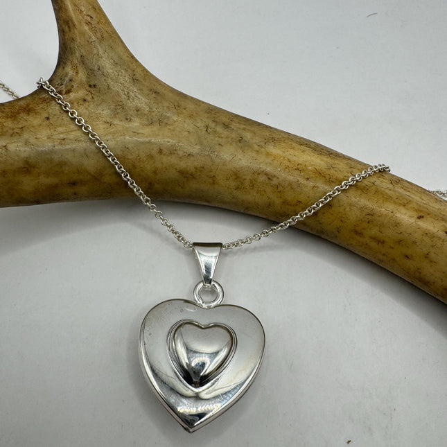 Vintage Floating Heart Heart Necklace - Dainty 925 Sterling Silver Chain, Delicate Design, Free US Shipping