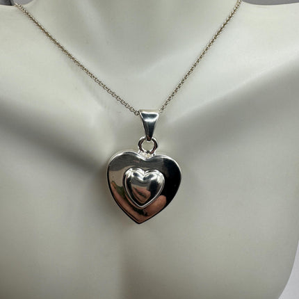 Vintage Floating Heart Heart Necklace - Dainty 925 Sterling Silver Chain, Delicate Design, Free US Shipping