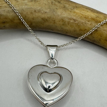 Vintage Floating Heart Heart Necklace - Dainty 925 Sterling Silver Chain, Delicate Design, Free US Shipping
