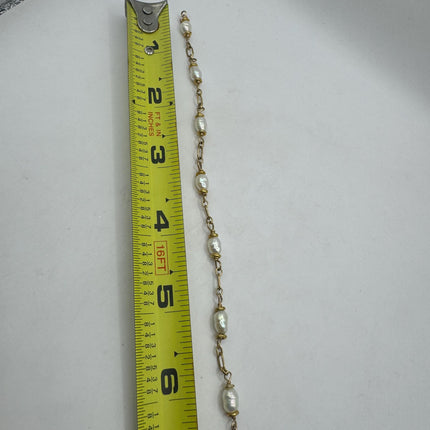 Vintage Gold Silver Tennis Bracelet | Pearl |14k Gold Filled