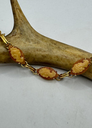 Vintage Gold Black Onyx Tennis Bracelet 14k Gold Filled