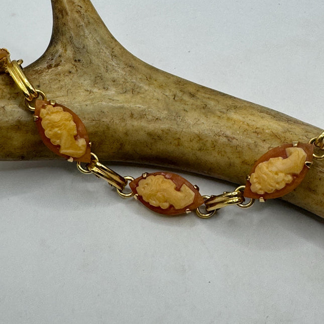 Vintage Gold Black Onyx Tennis Bracelet 14k Gold Filled