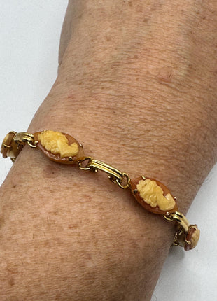 Vintage Gold Black Onyx Tennis Bracelet 14k Gold Filled