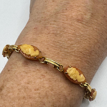 Vintage Gold Black Onyx Tennis Bracelet 14k Gold Filled
