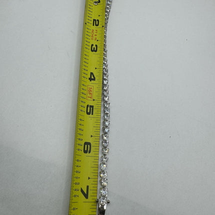 Vintage Silver Tennis Bracelet | Crystal Diamond Cubic Zirconia | 925 Sterling Silver