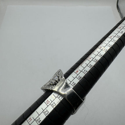 Vintage Crystal Stacking Eternity Promise Ring Engagement Wedding Band 925 Sterling Silver