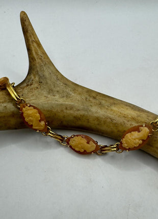 Vintage Gold Black Onyx Tennis Bracelet 14k Gold Filled
