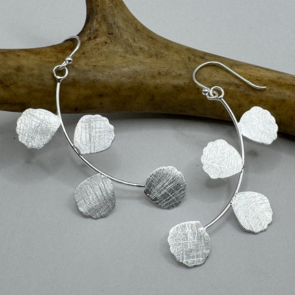 Vintage Flower Deco 925 Sterling Silver Dangle Earrings Minimalist Simple Everyday Jewelry elegant bride accessories for wedding