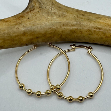 Medium Vintage Gold Hoop Earrings | 9K Gold-Filled Minimalist Everyday Design
