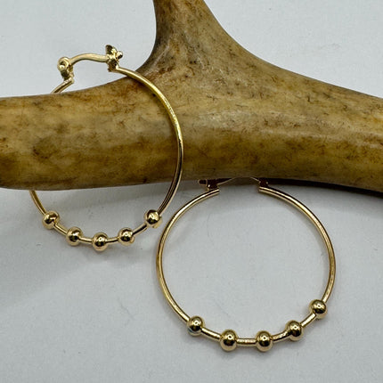 Medium Vintage Gold Hoop Earrings | 9K Gold-Filled Minimalist Everyday Design