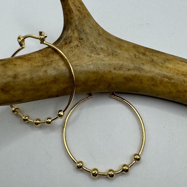 Medium Vintage Gold Hoop Earrings | 9K Gold-Filled Minimalist Everyday Design