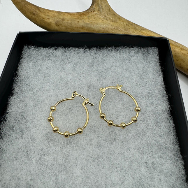 Medium Vintage Gold Hoop Earrings | 9K Gold-Filled Minimalist Everyday Design
