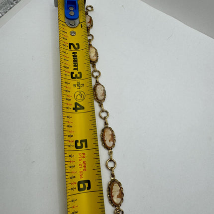 Vintage Gold Cameo Tennis Bracelet 14k Gold Filled Minimal Stacking Simple Dainty everyday Bracelet