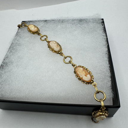 Vintage Gold Cameo Tennis Bracelet 14k Gold Filled Minimal Stacking Simple Dainty everyday Bracelet