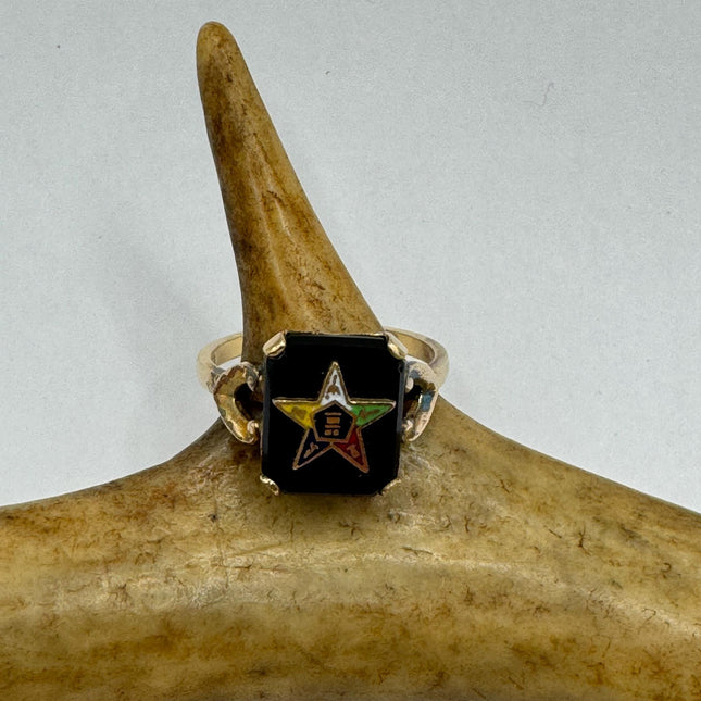 Vintage Gold Bronze Poison Ring | Black Onyx Unique Gift Statement Ring